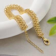 1 chiếc vòng tay kiểu dáng cổ điển thanh lịch mạ vàng 14K hình học rỗng với khóa cài, thích hợp cho nữ đeo hàng ngày và dự tiệc. - Vàng - Xem 4