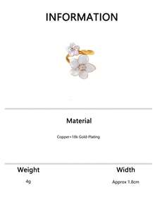 3pcs/Set Unique Design Sweet Five-Petal Flower Open Ring, Elegant Glazed Floral Dopamine Mood Ring, Delicate Daily Wear Open Band Ring - Flower Ring - View 10