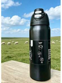 32oz Botella de agua deportiva de acero inoxidable aislada con pajita, adecuada para deportes, viajes y escuela; Taza de viaje de metal aislada al vacío de gran capacidad de 32oz, mantiene caliente/frío durante horas, a prueba de sudor; Botella de agua portátil de 32oz, adecuada para actividades al aire libre, campamento, conducción, gran regalo de cumpleaños y Navidad para entusiastas del fitness. - Multicolor - Ver 12