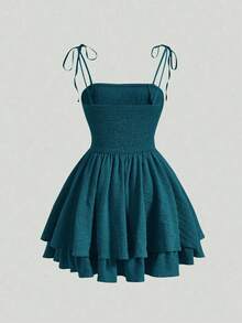 Vestido Con Tirantes Finos Y Estampado Floral Para Mujer - Verde - Ver 2