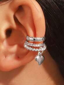 1 chiếc khuyên tai kẹp hình xương tối giản, thoải mái, phù hợp để đeo hàng ngày, dự tiệc, đi làm và nhiều dịp khác. - Nhiều màu - Xem 3