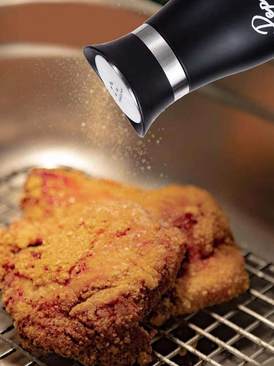 1/2件組鹽與胡椒調味料瓶組,霧面黑色玻璃香料瓶,鹽與胡椒分裝瓶,多功能廚房餐桌燒烤調味瓶,便攜式,適用於戶外燒烤、派對、烹飪使用 - 彩色 - 查看 1
