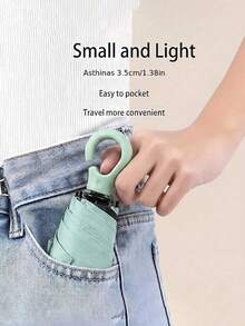 Payung Lipat Kecil, Payung Mini Saku Tahan Air Portabel untuk Perjalanan, Pelindung Matahari Wanita 2-in-1 Mini 6 Lipat Ultra Ringan Portabel, Payung Portabel Kompak untuk Perlindungan Matahari dan Hujan, Aksesori Perjalanan/Musim Panas untuk Perlindungan Matahari dan Hujan - MultiWarna - View 8