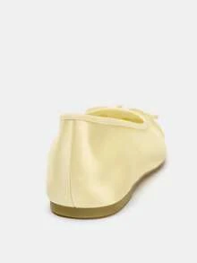 2026 Spring/Summer New Women's Shoes, Bow Decor Ballet Flats - Yellow - View 4