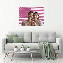 Custom American Flag Tapestry, Personalized Photo Text Wall Hanging, Upload Your Image Name Or Logo, Patriotic USA Wall Decor For Bedroom, Living Room, Dorm, Patio Or Party, Indoor Outdoor Banner, Gift For 4th Of July, Memorial Day, Graduation - Multicolor 3 - View 5
