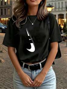 Dam-T-shirts - Svart - Visa 4