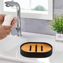 1/2pcs Soap Dish, Bathroom Soap Holder Tray To Keep Soap Dry, Soap Draining Rack - Striped Soap Rack - View 4