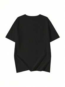Oversize Camiseta extra grande para niños de Día de los Muertos con dinosaurio - Impresión de calavera de azúcar mexicana y banda mariachi con diseño de dinosaurio y calavera de caléndula, cuello redondo suave de ajuste casual, lavable a máquina para el Día de los Muertos o atuendo casual (tallas para niños pequeños y jóvenes) - Ropa cultural mexicana colorida con rosas rosadas y maracas, tema festivo de calavera y dinosaurio, apta para niños y niñas, comodidad durante todo el año - Negro - Ver 2