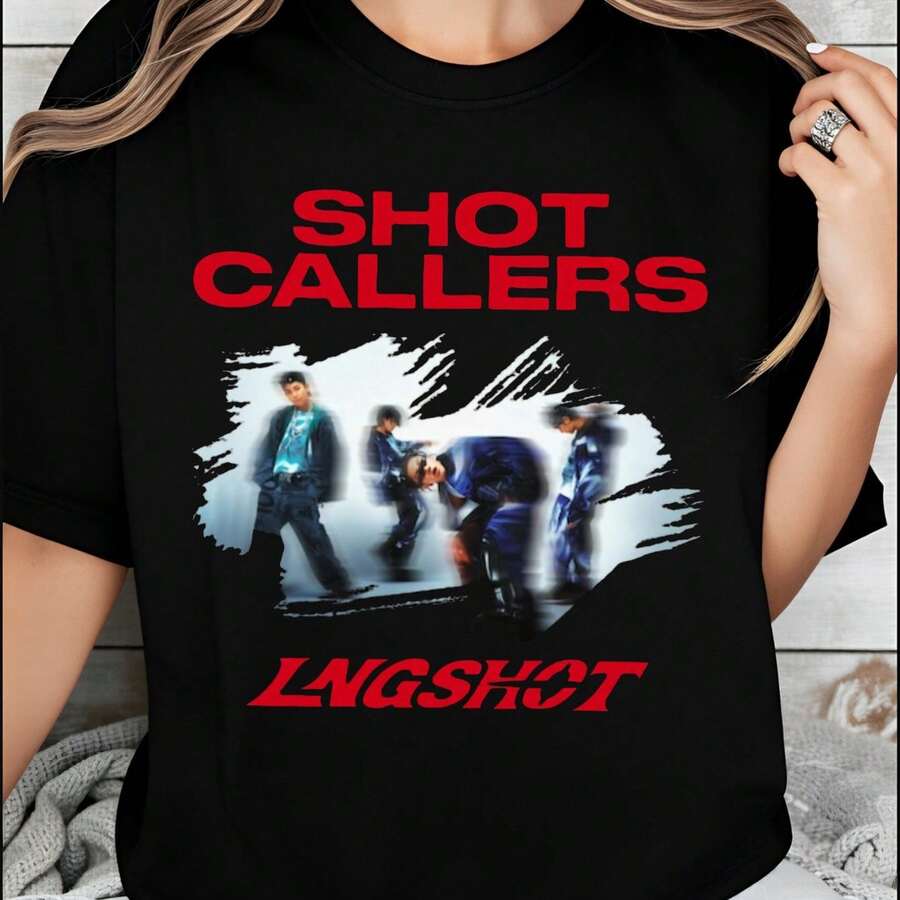 T-shirt décontracté pour femme, style de rue, imprimé du film "Shot Callers: Tossing", à porter en été et en automne, un choix de cadeau pour les fans de musique et de cinéma, T-shirt, T-shirt pour hommes, été, hauts, T-shirt pour femmes - Noir - Voir 1