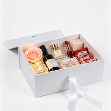 1pc Elegant Solid Color Gift Box With Ribbon - Ideal For Valentine's Day And Christmas Gifts - S - Gift Box + Ribbon + Envelope - View 6