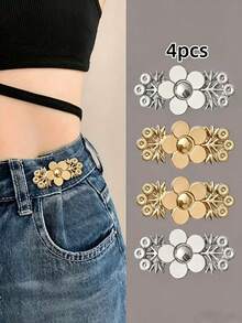 4 chiếc đai nịt eo định hình dáng người, có nút cài, không gây xước, không cần may. - Nhiều màu - Xem 2