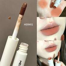 HERORANGE Nude Velvet Lip Glaze, Formula Tahan Air dan Tahan Lama, Desain Anti Lengket, Tekstur Matte dengan Pigmen Kaya, Makeup Esensial Sehari-hari, Cocok untuk Tampilan Sehari-hari - Beraneka warna - View 3
