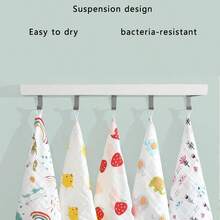 Yue Ye 3/5pcs Random Pattern 6-Layer Gauze Pure Cotton Square Baby Face Washcloth & Drool Bib, Soft & Comfortable Skin-Friendly, Halloween Gift For Baby - Multicolor - View 7
