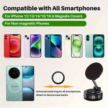 Giá đỡ điện thoại trên ô tô từ tính xoay 360° - Giá đỡ cốc hút chắc chắn, có thể gập lại với tay đỡ điều chỉnh được, phù hợp với mọi loại điện thoại thông minh. - A - Xem 9