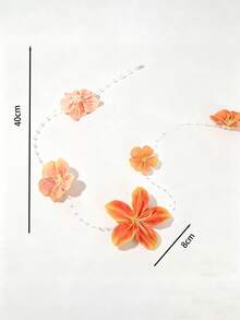 1 chiếc kẹp tóc hoa Hawaii, phụ kiện tóc hoa tua rua nhân tạo, thích hợp cho kỳ nghỉ biển, kiểu tóc cô dâu đám cưới Hawaii. - quả cam - Xem 9