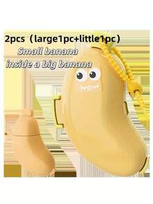 2pcs Banana Shaped Toothbrush Holder, Portable Travel With Lid Protective Case, Home And Travel Toothbrush & Toothpaste Storage Box, Fun Design All-In-One Convenient Travel Accessory, Mini Toothbrush - Multicolor - View 8