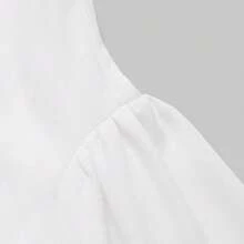Elegant Date Night Romantic Vintage Style Minimalist Solid Color Sleeveless Dress For Commuting White Summer - Blanco - Ver 9