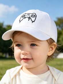 1pc White Game Console Print Baby Baseball Cap, Baby Summer Beach Baseball Cap, Unisex Toddler Summer Sun Protection Baseball Cap - Multicolor - View 1
