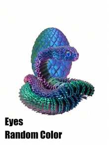 1/2/3/4/5/6pcs Movable Joint 3D Printed Snake Surprise Egg, Gecko, Home Office Decor, Suitable For Room Decoration Statue, Desktop Ornament, Stress Relief, Fingertip Toy, Party Gift, Halloween Gift, Christmas Stocking Filler, Christmas Gift - Multicolor - View 18