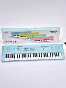 Teclado electrónico de 61 teclas con micrófono, instrumento de teclado multifuncional de nivel inicial, alimentación dual, uso con enchufe y batería, instrumento musical portátil para actuaciones en el hogar, práctica musical y uso diario - Varias opciones disponibles (embalaje mejorado) - Ver 12