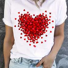Camiseta playera T-shirt Prenda individual, no un conjunto de 3 piezas, 1 piezas/set de camisetas de manga suitable for streetwear, Top oversized cuello redondo daily outings, camping, concerts, hip-hop, rock, and rap events mujer cuello redondo manga corta estampado grafico nombres de cuidades NEW YORK NYC, TEXAS diseño americano estilo urbano diseño juvenil moderno estilo americano diseño urbano moderno cuello redondo manga corta primavera verano uso diario - Blanco - Ver 2