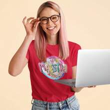 Genérico Playera de Mujer 1 Pza con Estampado para Maestras Estilo Retro |   Día del Maestro |   Playera 100% Algodón y Manga Cortashort-sleeve T-shirt / short-sleeve tee - Rojo - Ver 4