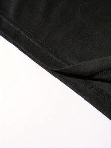 Camiseta holgada de hombre con cuello redondo y letras estilo American Street - Negro - Ver 3