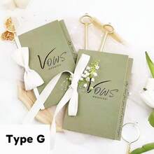 2 tấm thiệp thề nguyện hôn nhân, sổ tay tự làm theo phong cách tối giản dành cho cô dâu và chú rể kèm 2 bút viết, phụ kiện trang trí tiệc cưới chủ đề tình yêu. - Xem 17