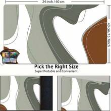 1pc Bohemian Style Abstract Brown Line Oversized Mouse Pad / Gaming Mouse Pad -- XXL Fabric Material -- Ultimate Tracking And Stability Performance -- Professional Gaming Grade Mouse Pad -- Non-Slip And Stable -- Full Desk Coverage -- PC Accessory -- Natural Beige And Brown Wavy Line Design Computer Keyboard And Mouse Pad, Suitable For Office, Home And Gaming Scenes - Bohemian Abstract Style - View 26