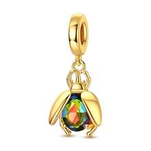 1 Mặt dây chuyền hình bọ cánh cứng mạ vàng 18k cầu vồng đang thịnh hành, phù hợp với vòng tay kiểu Châu Âu, mang phong cách thiên nhiên may mắn, là món quà hoàn hảo cho những người yêu thích côn trùng. - Bạc - Xem 8