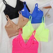 5pcs Comfortable Solid Wireless Bra, Lingerie - Multicolor - Ver 3