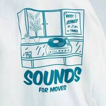 Camiseta de manga corta 100% algodón, elegante, casual, versátil, sencilla, con estampado fresco, nueva camiseta de verano estilo Hiphop. - Negro - Ver 5