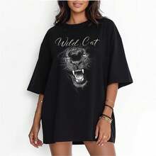 Camiseta de manga corta 100% algodón puro, estilo americano de verano, nueva, moderna y única, versátil, fresca y elegante, con estampado estilo BF. - Blanco - Ver 4