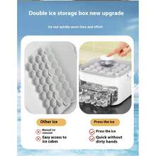 Pressurized Ice Cube Maker, Homemade Square Ice Cube Tray For Refrigerator With Ice Scoop, Portable Self-Made Ice Cube Mold, New Contactless Ice Cube Mold - Multicolor - View 10