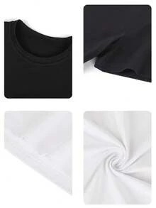 1 camiseta unisex con estampado gráfico estilo Picasso, rostro cubista con flor, 180g, 100% algodón. - Blanco - Ver 3