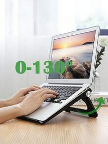 Adjustable Foldable Metal Laptop Riser, Passive Hollow Heat Dissipation Notebook Stand, Multi-Angle Ergonomic Laptop Holder, Fits 10–17 Inch Laptops, Medium Load Bearing, Portable Desk Laptop Bracket For Travel Office Home - View 4