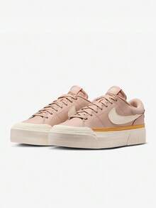 Nike 女款 COURT LEGACY 舒适百搭休闲运动鞋 DM7590-202 - 杏色 - 查看 1