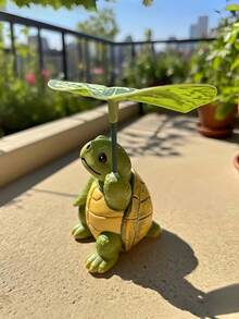 A Cute Little Turtle & Umbrella Tree Resin Figurine, Suitable For Hand Painting, As Decor For Yard, Garden, Living Room, Planter And Outdoor Spaces. - Multiple Styles - View 6