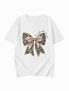 Women's Summer Fashion Short Sleeve T-Shirt Casual Outdoor Fashion 'Die' Print Casual Women's T-Shirt With Relaxed Pattern - 白色 - 查看 4
