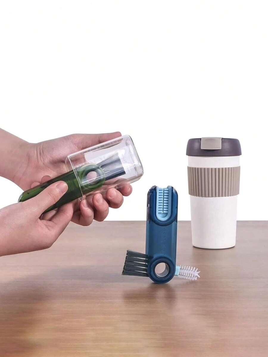 3-In-1 Cup Lid Cleaning Brush Set, Crevice Cleaning Brush Kit, Suitable For Bottles, Bottles, Thermoses And Various Bottle Mouths Deep Cleaning, Includes Long Handle Cleaning Brush, Multi-Functional Decontamination Cleaning Household Kitchen Tool - Multicolor - View 1