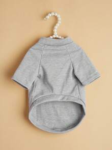 Spring/Summer New Pet Clothes, Dog Apparel With Coconut Tree & English Text Print, Comfortable Breathable Outfit For Medium/Small Dogs, Teddy/Poodle - Grey - View 6