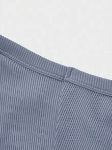 Camiseta de tirantes de mujer Floreya con cuello cuadrado, top corto casual de ajuste ceñido sin mangas, versátil para usar por sí solo o en capas, estilo minimalista francés, apto para todas las estaciones, verano - Niebla azul - Ver 7
