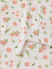 Bộ 5 chiếc yếm ăn cho bé bằng vải cotton mỏng in hình hoa và động vật hoạt hình, khăn ăn, khăn lau nước bọt. - Nhiều màu - Xem 6