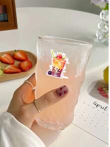 18pcs/Set New Cute Cartoon Watercolor Milk Tea & Breakfast Food Flat Stickers, Multipurpose Decorative Stickers, Suitable For Scrapbooking, Phone Case & Cup DIY Decoration, Self-Adhesive, Matte Paper, Disposable School Supplies - Grid - View 7