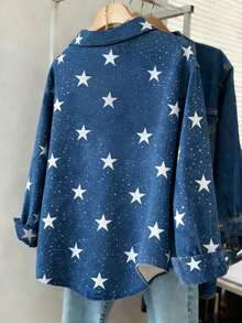 Camisa de mujer de uso diario versátil y casual con estampado de leopardo de una sola hilera de botones - Multicolor 2 - Ver 2