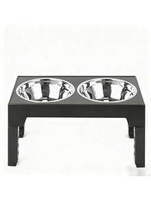 Adjustable Elevated Pet Bowl Stand With 2 Removable Stainless Steel Bowls, Neck Protection Anti-Slip Pet Feeder Suitable For Various Pet Sizes - 1L - View 7