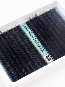 Bộ nối mi 320 sợi, độ cong D 30D+40D/50D+60D/80D+100D, mi giả tổng hợp lông chồn - Bộ mi giả D xoăn tự nhiên, từng sợi riêng lẻ, tự làm mi nối - Có thể tái sử dụng, nhẹ và dễ đeo. - Xem 9