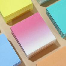 Pink + Blue Gradient Glitter Transparent Sticker Note Paper, Super Sticky Transparent Matte Convenient Advertising N-Times Reusable, Office Student Color Message Book Business Notes, Shiny, Waterproof, Self-Adhesive, No Residue, Transparent, Bookmark, Notebook, Back-To-School Gift, 3 Inches X 3 Inches - Multicolor - View 5