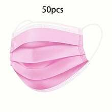 50 piezas Mascarillas desechables negras, protectoras de 3 capas, transpirables y cómodas con lazos elásticos para las orejas, adecuadas para uso doméstico y de oficina, proporcionan protección instantánea para usted y su familia. Artículos esenciales de protección solar en verano - Multicolor - Ver 11