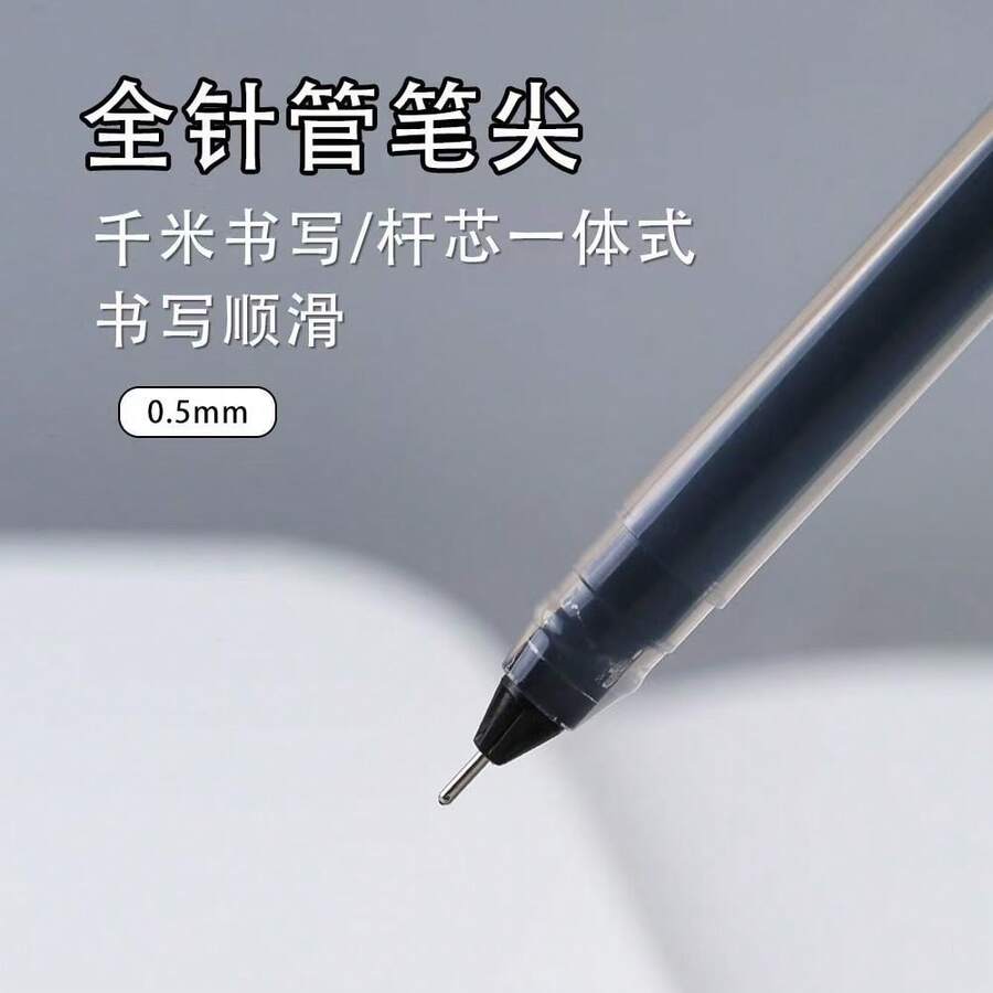 Bút bi dung lượng lớn 0.5mm, chống lem mực, thiết kế tối giản, màu đen/xanh dương/đỏ - A - Xem 1